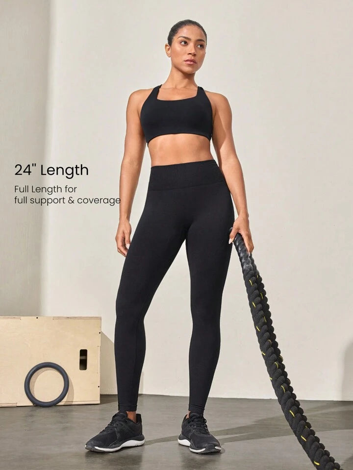 Seamless Tummy Control Butt Scrunch Plaid Ventilated Leggings