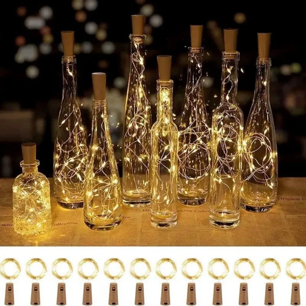 1M 2M LED Wine Bottle Cork String Lights Holiday Fairy Lights Garland Christmas Xmas Tree Wedding Party Decor Bar Bottle Lights