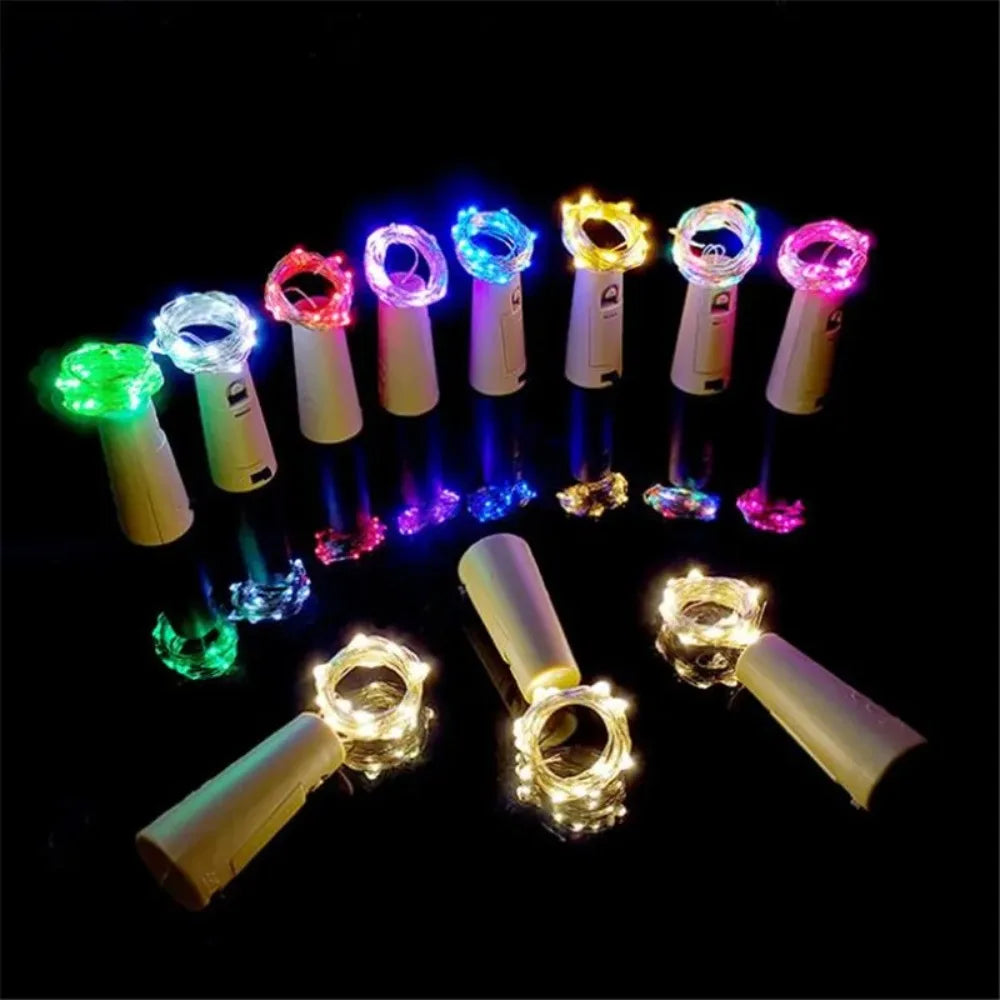 1M 2M LED Wine Bottle Cork String Lights Holiday Fairy Lights Garland Christmas Xmas Tree Wedding Party Decor Bar Bottle Lights