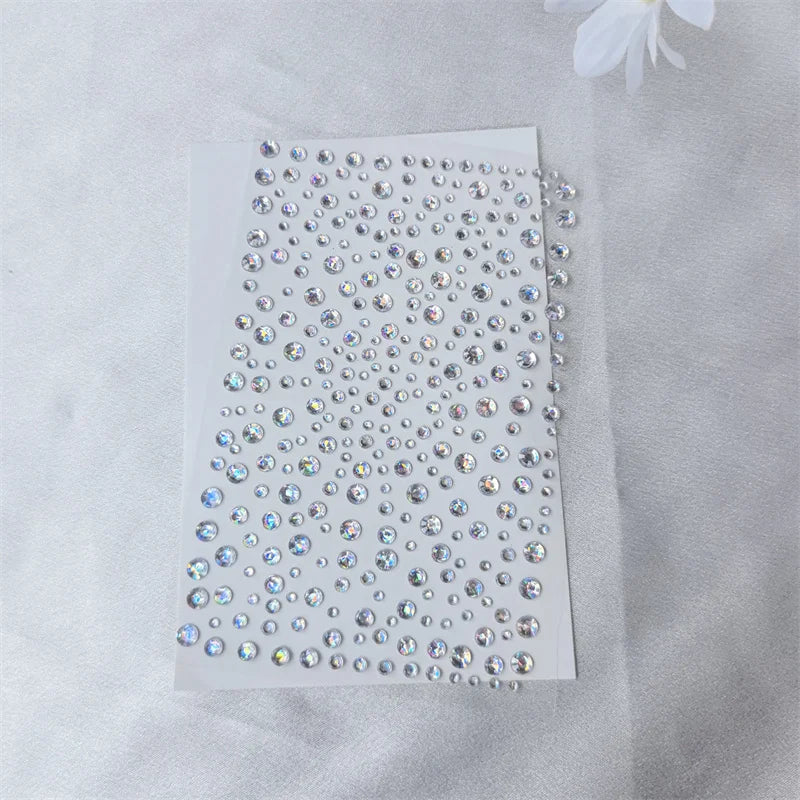 1set 1-2Pcs Transparent Chromatography Gem Stickers Eyes Makeup Jewels Stickers Performance Party Concert Christmas Fake Tattoos
