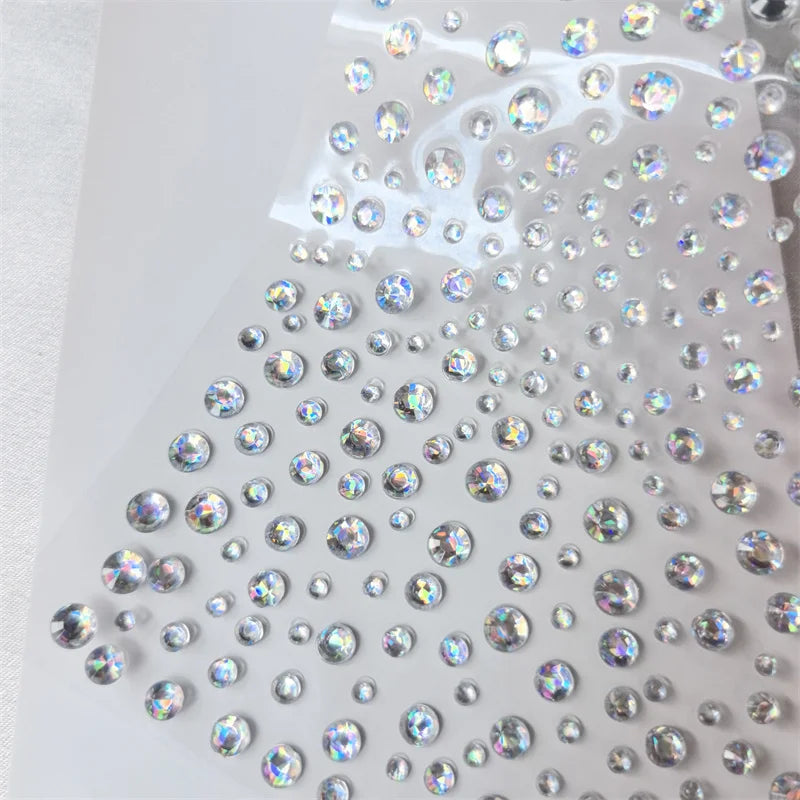 1set 1-2Pcs Transparent Chromatography Gem Stickers Eyes Makeup Jewels Stickers Performance Party Concert Christmas Fake Tattoos