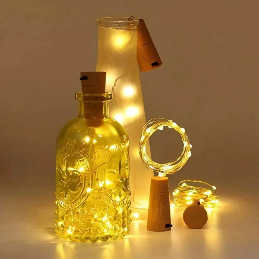 1M 2M LED Wine Bottle Cork String Lights Holiday Fairy Lights Garland Christmas Xmas Tree Wedding Party Decor Bar Bottle Lights