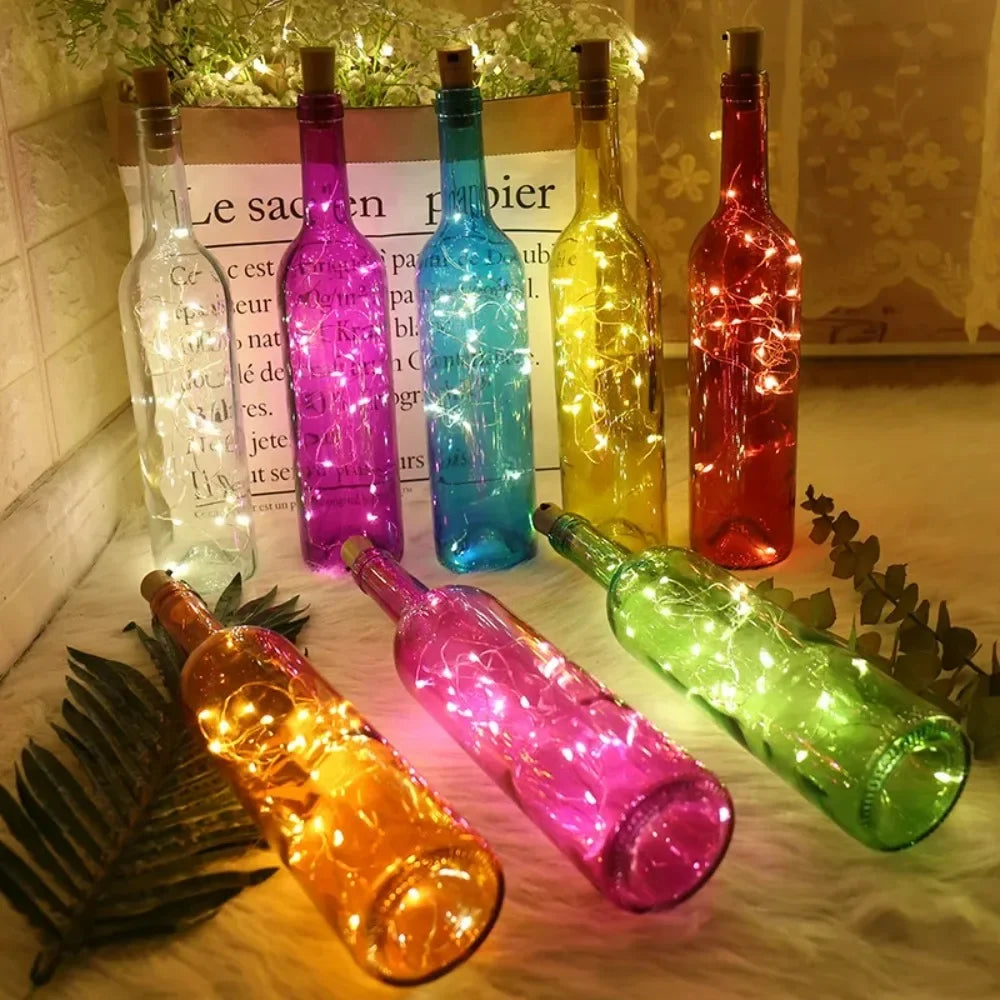 1M 2M LED Wine Bottle Cork String Lights Holiday Fairy Lights Garland Christmas Xmas Tree Wedding Party Decor Bar Bottle Lights