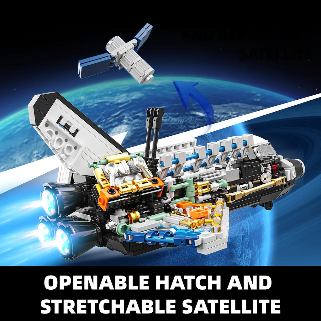 536pcs Ideas Space Shuttle Model Building Blocks Sets Child Toys Halloween And Christmas Gifts Compatible With Legoed Particles