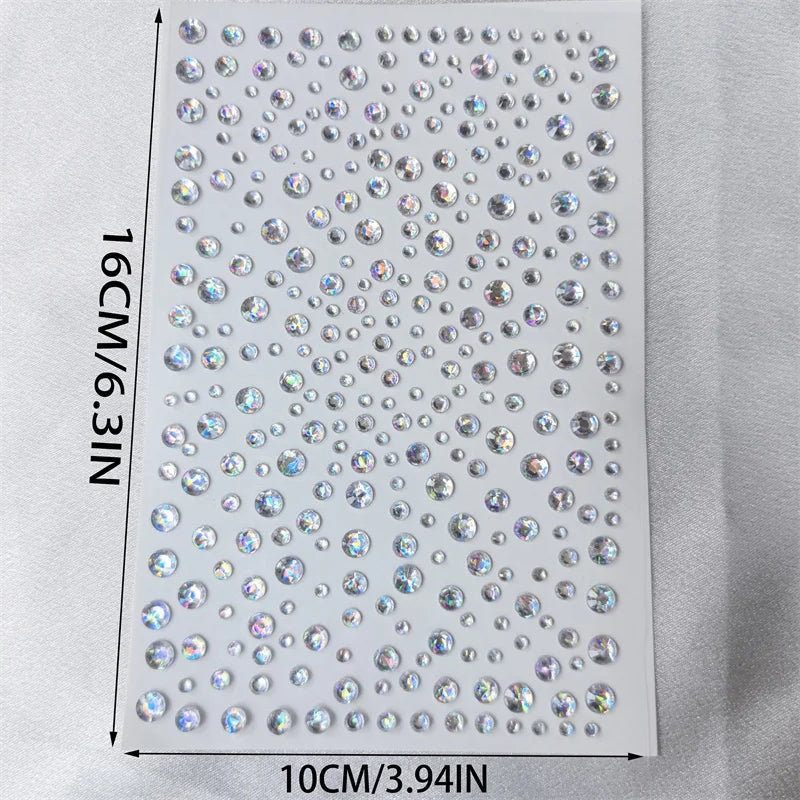 1set 1-2Pcs Transparent Chromatography Gem Stickers Eyes Makeup Jewels Stickers Performance Party Concert Christmas Fake Tattoos